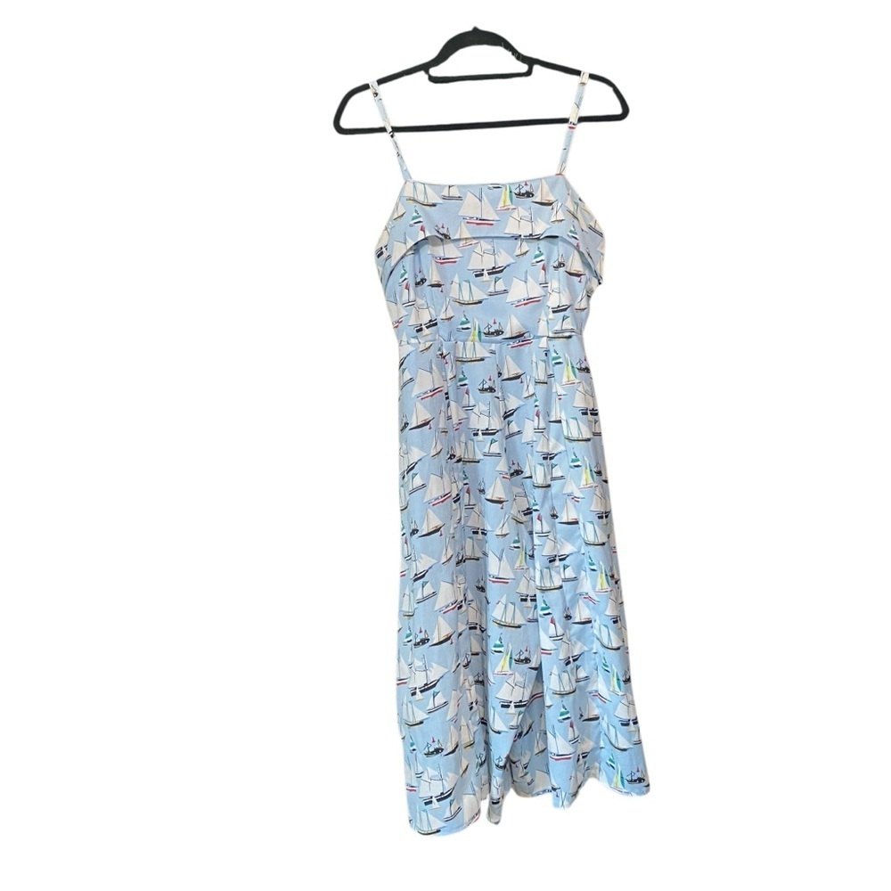 Unique Vintage Nautical Print Midi Jumpsuit